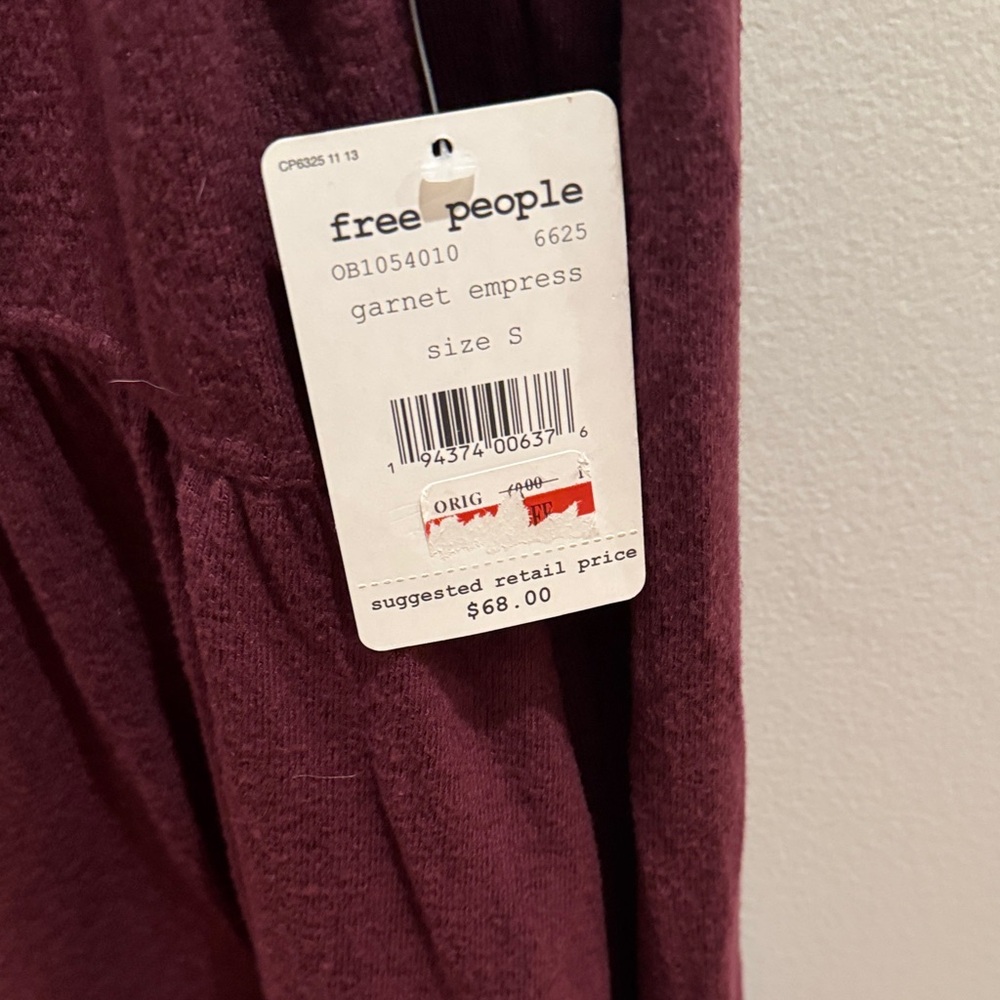 Free People Deep Burgundy Long Sleeve Top - Picture 3 of 5